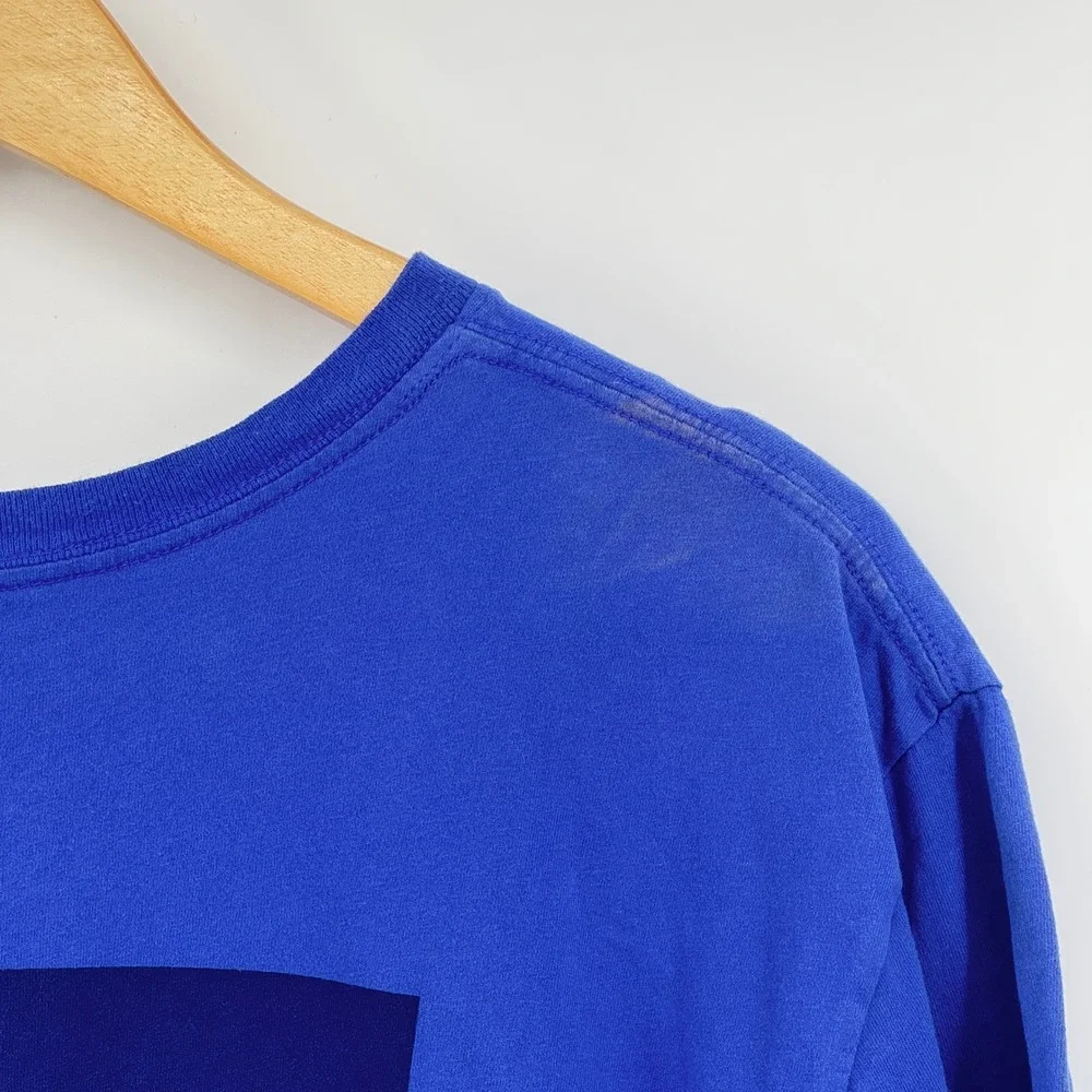 The North Face T-Shirt XL Blue Distressed Grunge Worn Graphic Tee Short‎ Sleeve
